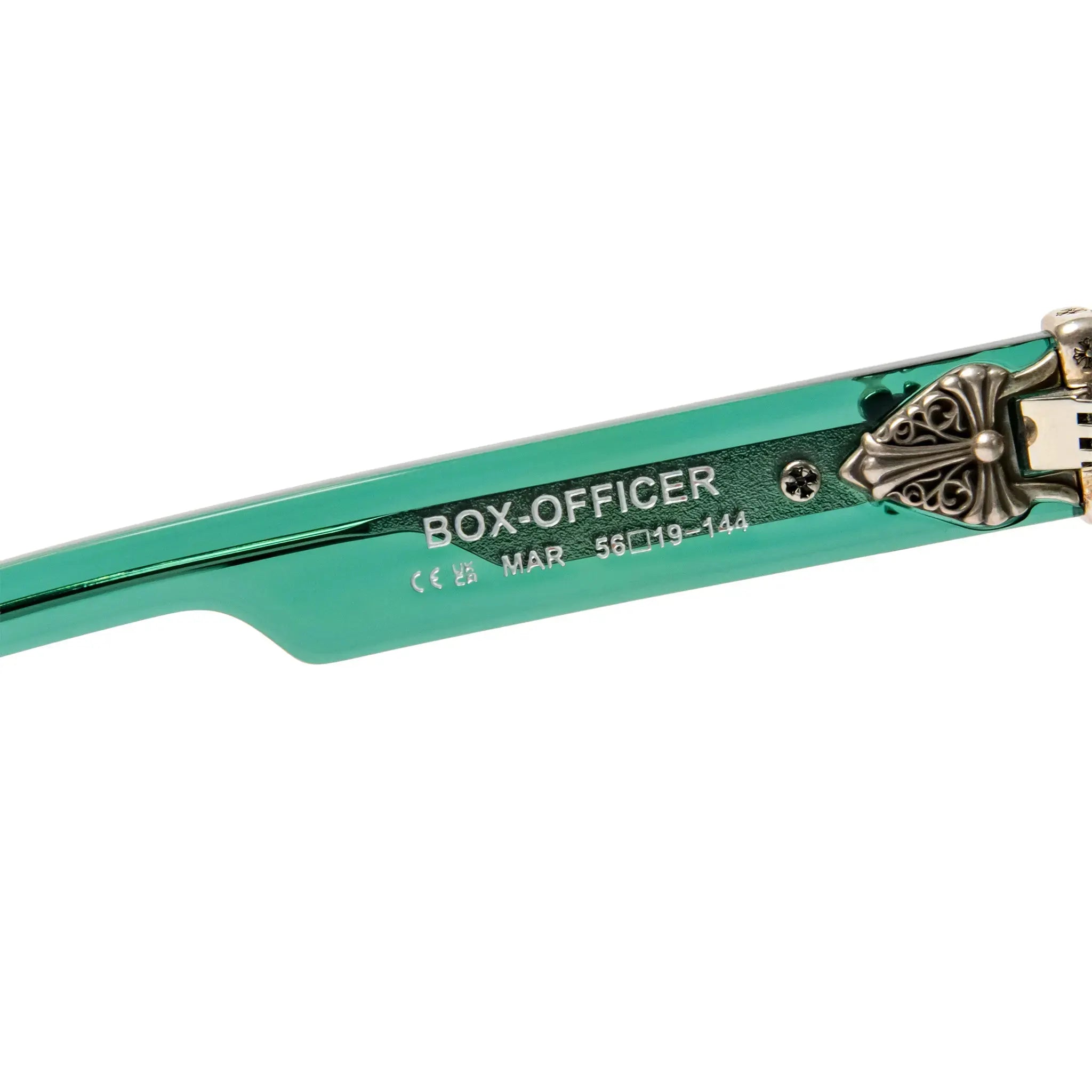 Detailed View of Chrome Hearts Box Officer 6.0 Marine Sunglasses 174896_MAR